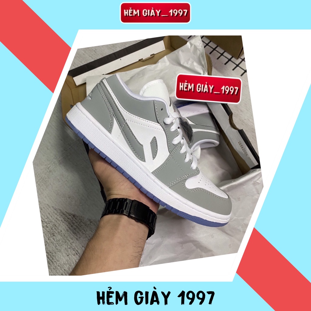 Giày thể thao Jd xám đế xanh, jd wolf grey bản SC Full box bill. Hẻm giày 1997