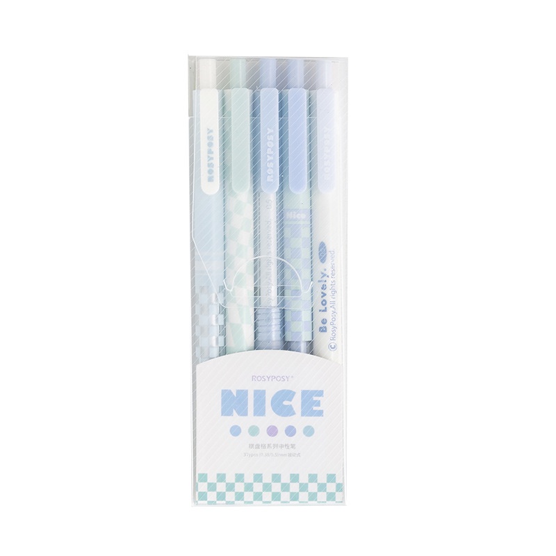 Set 5 Bút Bi Mực Đen Ngòi 0.38mm 0.5mm C7082