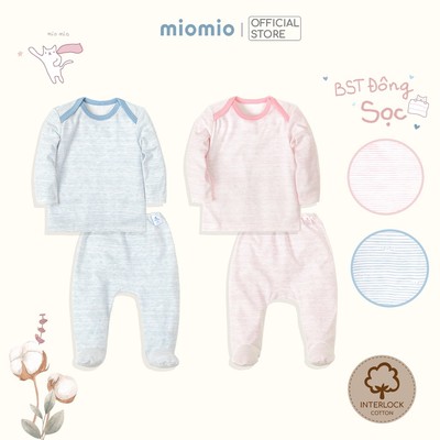 Bộ Quần Áo Sơ Sinh Thu Đông,Cổ Chồm MIOMIO - Cho Bé Trai,Gái (Từ 0-12 tháng), Vải Interlock Cotton.