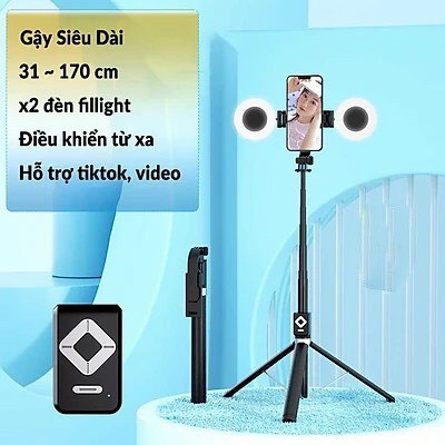 Gậy tripod T11 chụp hình, quay video, selfie có remote hỗ trợ chụp ảnh và quay video, live quay tiktok dài tối đa 170cm