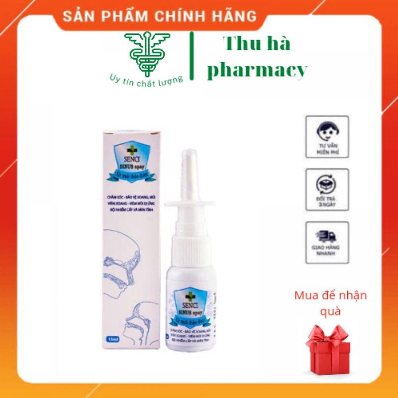 SENCI SINUS spay hỗ trợ viêm xoang dị ứng, chai xịt 15ml