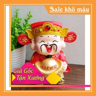 Tượng chibi Thần Tài 14cm đặc ruột - Thỏi vàng may mắn