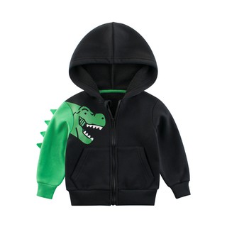 Áo khoác nỉ bé trai EROKIDS áo nỉ có mũ cho bé họa tiết khủng long chất cotton hàng xuất Âu Mỹ