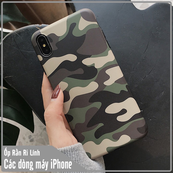 Ốp lưng Camo rằn ri lính cho các dòng máy iPhone Xs Max / X / Xs / 8 Plus / 7 Plus / 8 / 7 / 6 /6s