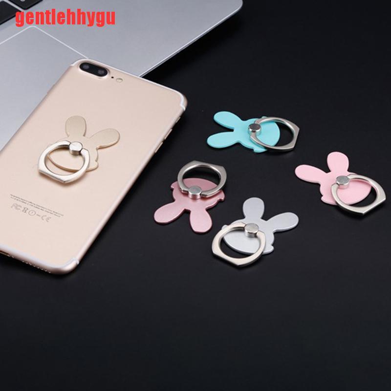 [gentlehhygu]1pc Rabbit shape mobile phone bracket 360 degree metal ring mobile phone buckle