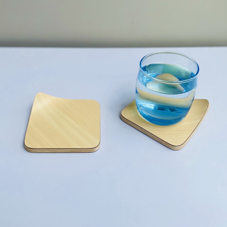 Đế Lót Ly Bằng Gỗ Uốn Cong, Khay Gỗ Decor, Chịu Nhiệt Độ Cao - PlyConcept Joy Wooden Coasters