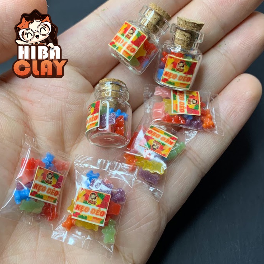 Mô hình gói kẹo, lọ kẹo dẻo Mini Food, đồ ăn tí hon, đồ ăn mini mô hình cho búp bê DIY