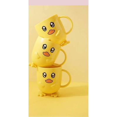 Bộ dụng cụ tập ăn dặm cho bé bằng lúa mạch hình vịt vàng dễ thương