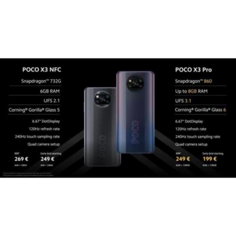 Điện thoại Xiaomi POCO X3 PRO (8GB/256GB) - Cấu Hình Khủng Chơi Game Pubg - Máy Full Box Chính Hãng 100% BẢO HÀNH 1 NĂM