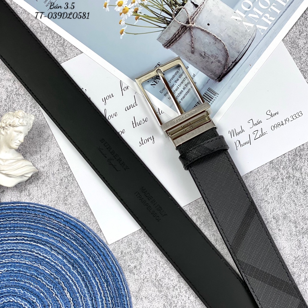 Thắt lưng nam Burberry DL0581 da bò khoá xiên