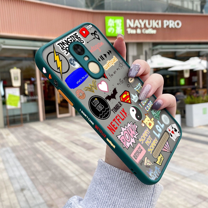 Ốp Điện Thoại Cứng Viền Vuông Trong Suốt In Logo Thương Hiệu Thời Trang Cho Xiaomi Redmi Note 3 Pro Note 2