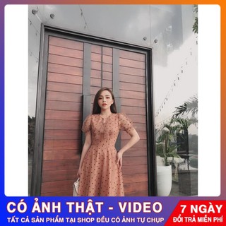 Váy Thiết Kế Chấm Bi 🌻 FREESHIP🌻 Giảm 30k Khi Nhập Mã [EMILY] Váy Tiểu Thư Sang Chảnh - Cao Cấp Loại 1