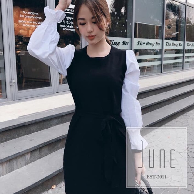 🍒Đầm phối tay trắng Bigsize 60-85 ký