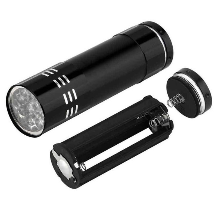 Đèn UV led 9 bóng Chicken 5D đèn pin phản quang tia cực tím nhỏ gọn hỗ trợ sơn phản quang phát sáng trong đêm tối