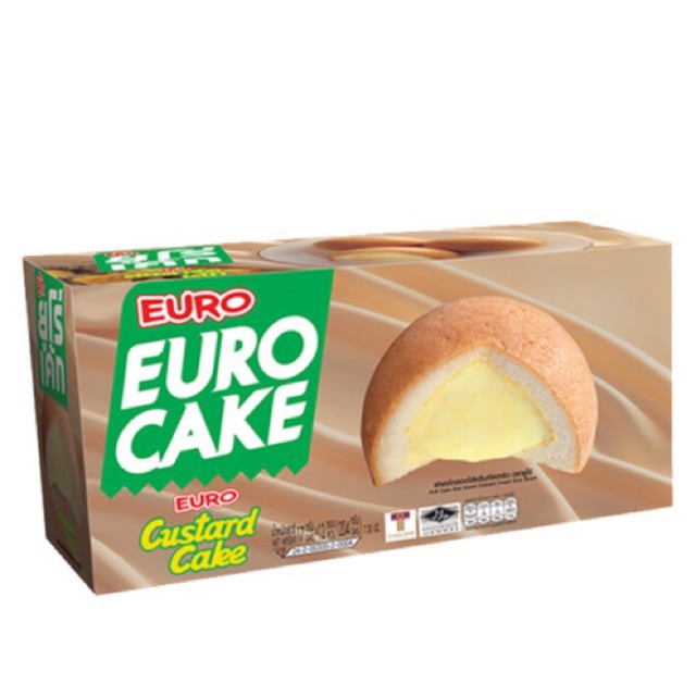 Bánh bông lan trứng Thái Lan Euro Cake Custard 204gr (12 gói/hộp)