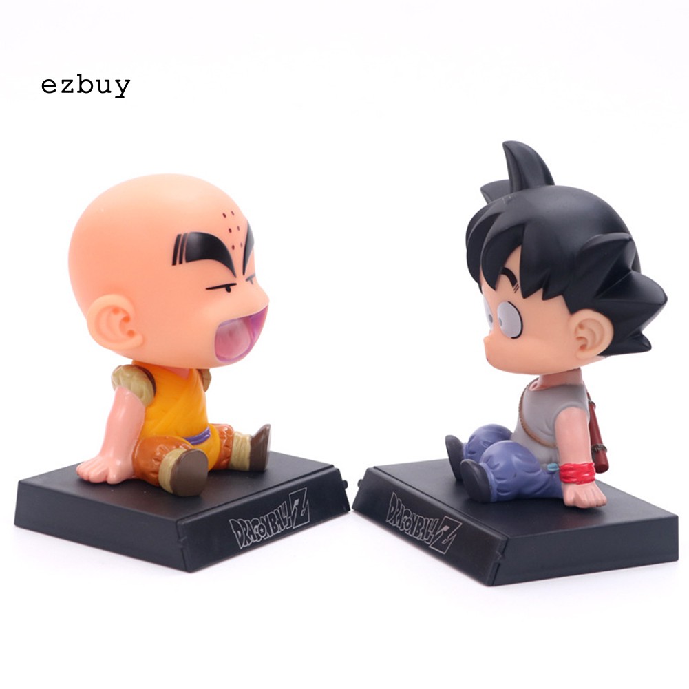 【EY】10cm Anime Dragon Ball Z Action Figure Goku Krillin Shaking Head Doll Car Decor