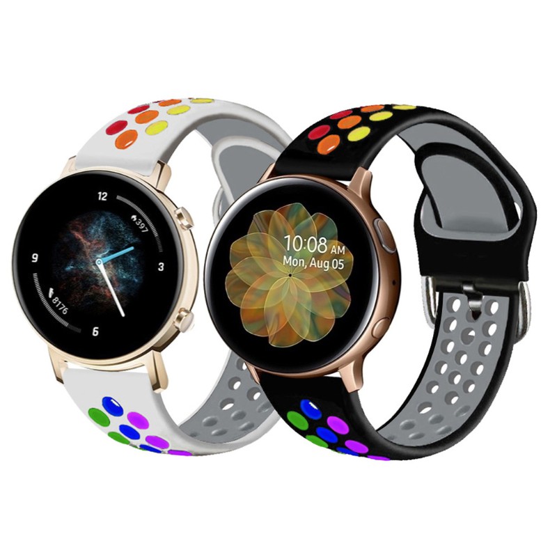 Dây Đeo Silicone Cầu Vồng Cho Đồng Hồ Thông Minh Huawei Gt / Samsung Galaxy Watch / Amazfit