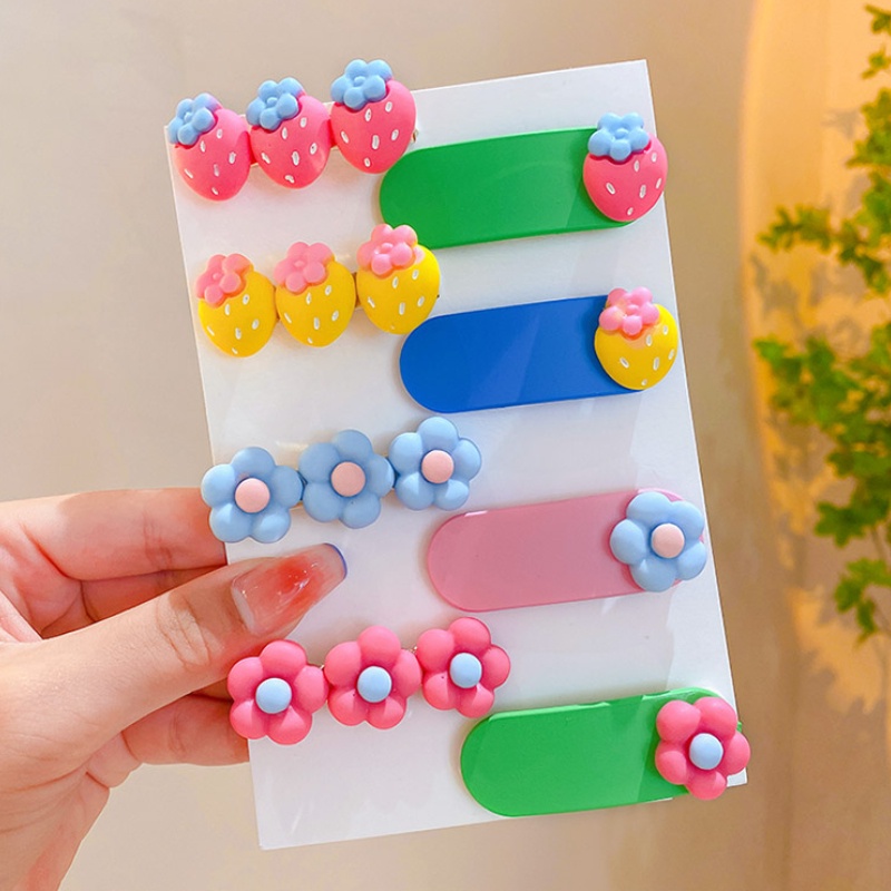 Set 4 / 5 / 6 Kẹp Tóc Hình Hoa / Giọt Nước Dễ Thương Cho Bé Gái