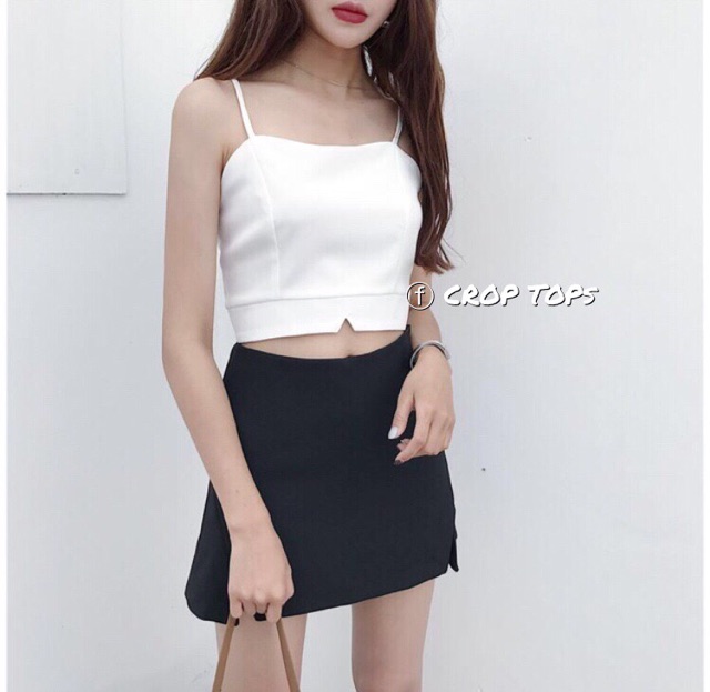 Áo Crop top hai dây quây ngang Cut out Gấu - by SGGz