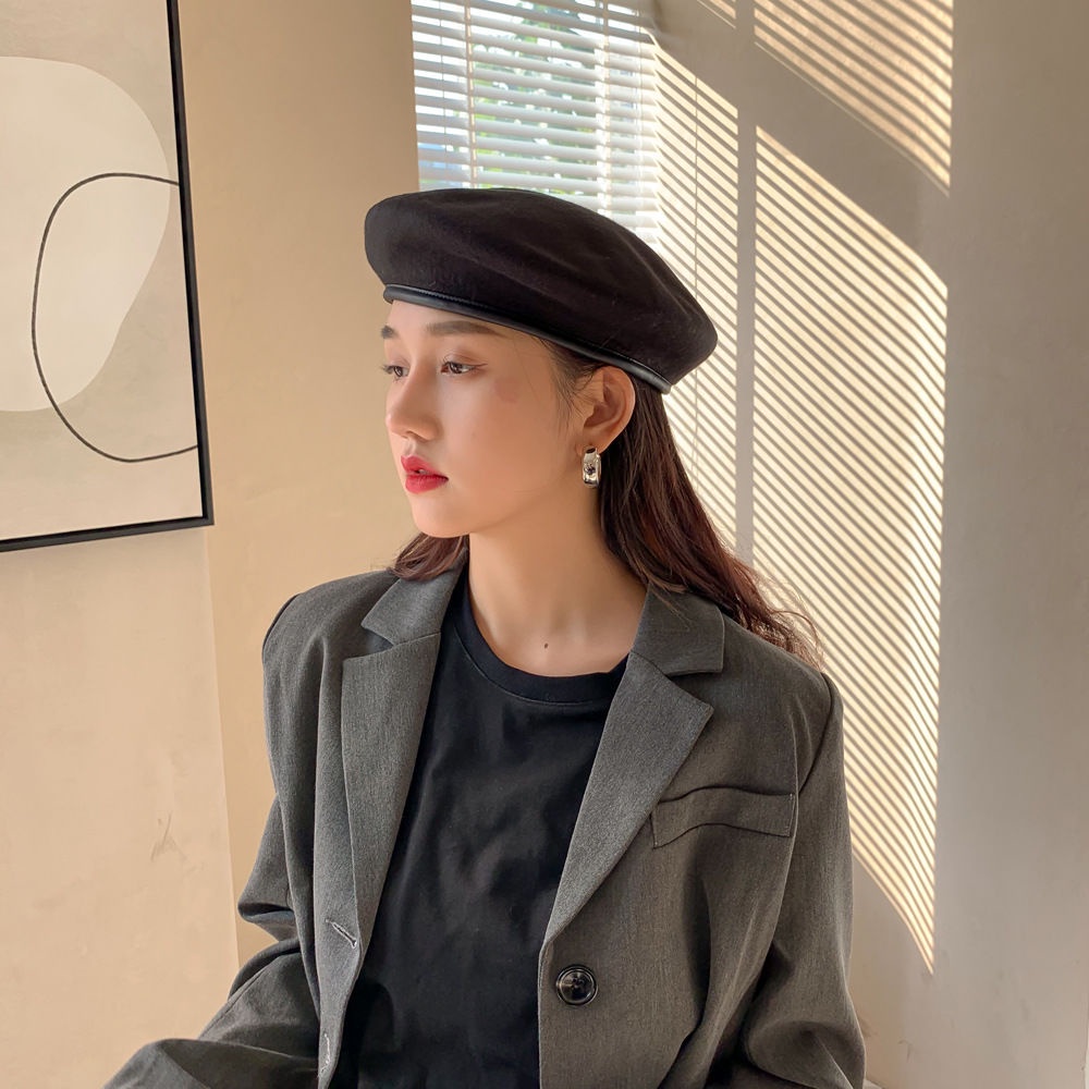 Mũ beret vải len phong cách quân đội cá tính cho nam và nữ