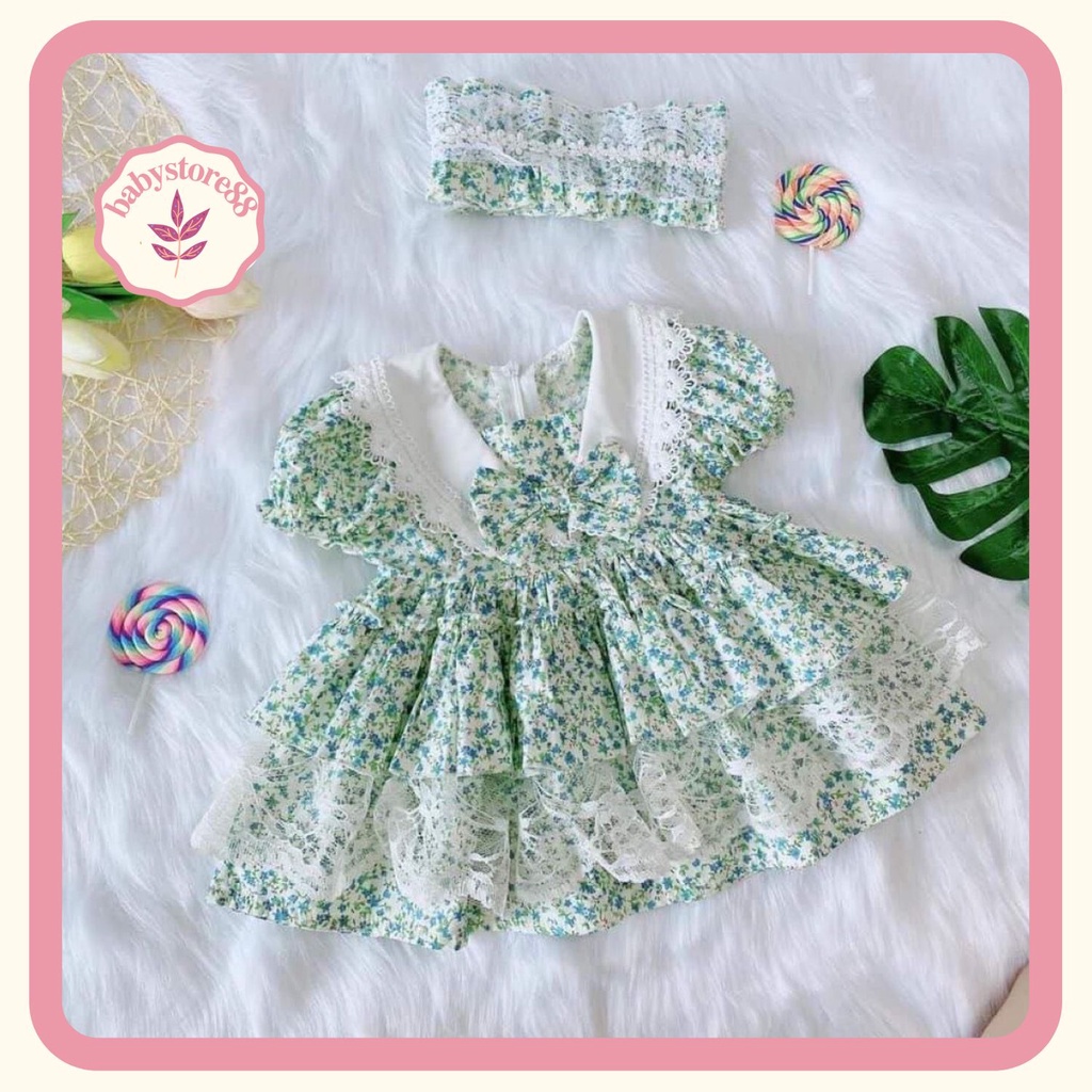 Đầm cho bé gái  Babystore88, Váy lolita trẻ em công chúa sơ sinh 0 1 2 3 4 5 6 7 8 tuổi hàng thiết kế cao cấp V42