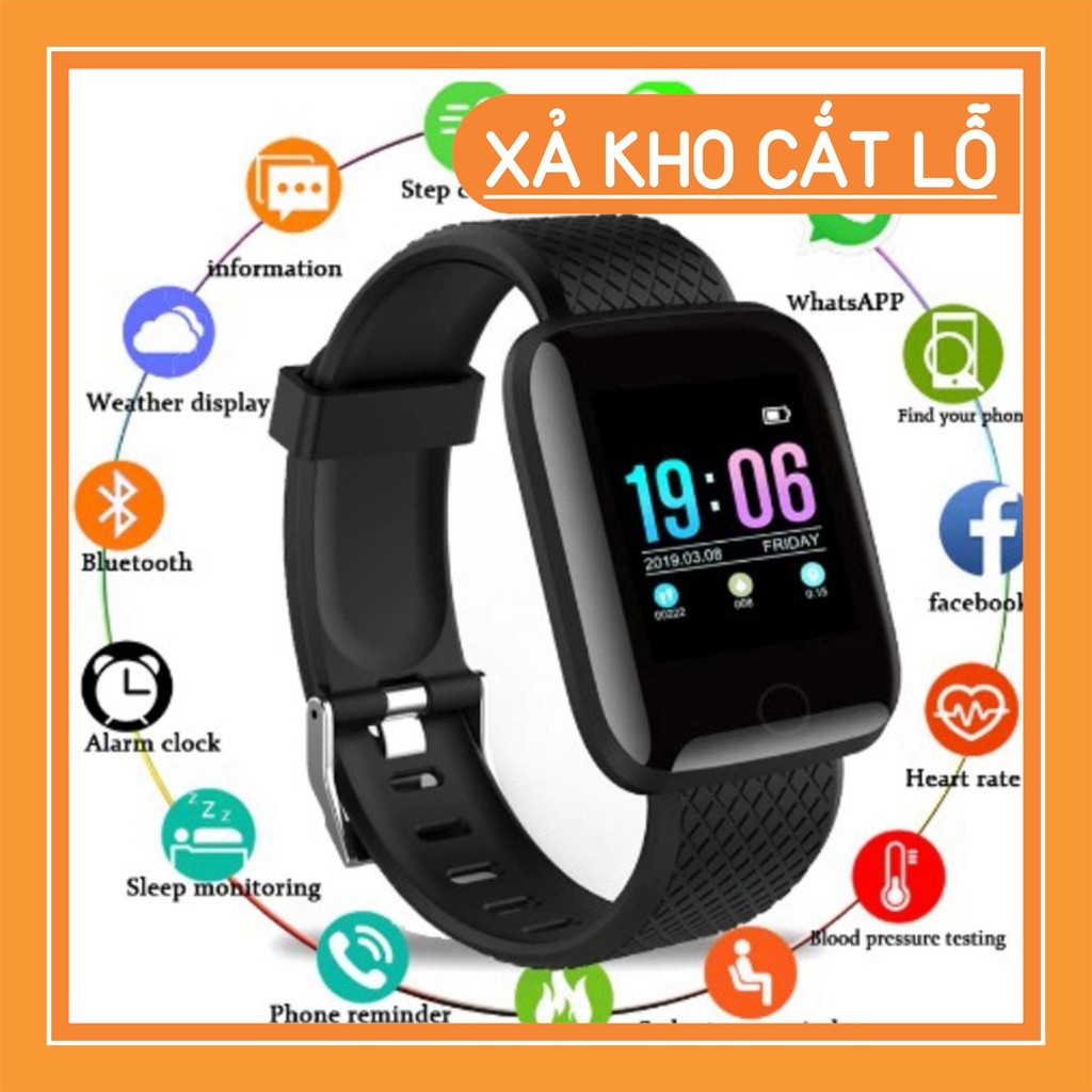 Xả kho - Đồng hồ thông minh Smart Watch 116 plus chống nước theo dõi vận động hỗ trợ theo dõi sức khỏe và định vị GPS