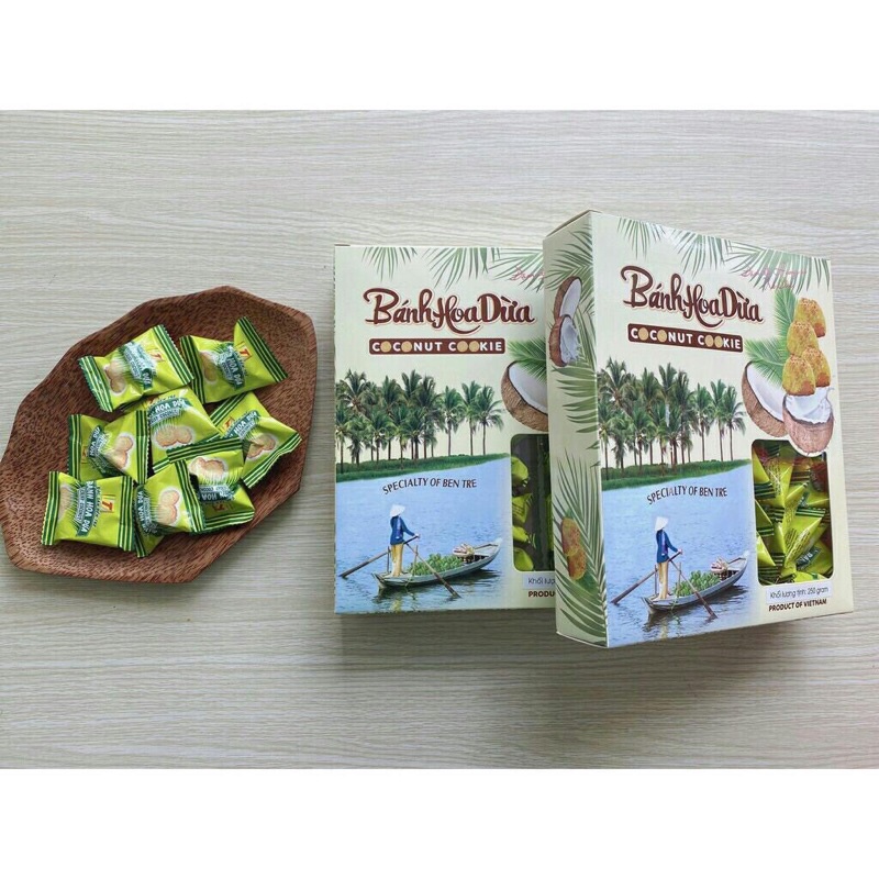 Bánh hoa dừa Yến Hoàng - Đặc sản Bến Tre - Hộp 250g