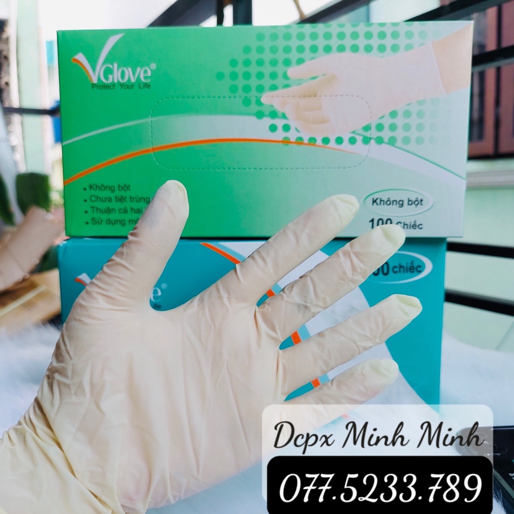 Găng Tay Y Tế Màu Trắng hộp 100 Chiếc_Dcpx Minh Minh