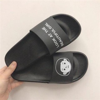 JY071 - Dép cao su hình cô gái đế vuông chuẩn Quảng Châu