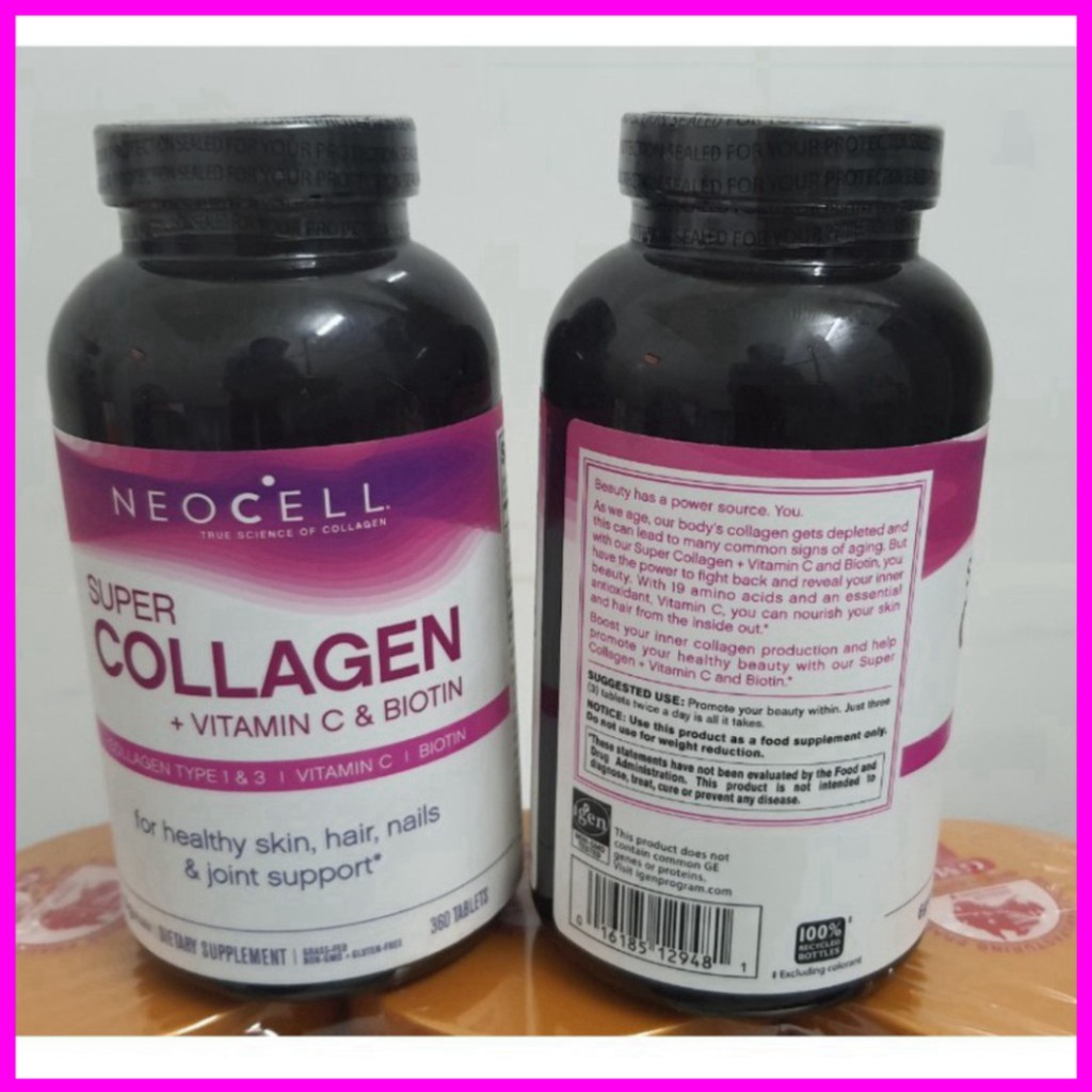 XẢ HÀNG  Viên uống Super Collagen Neocell +C 6000 Mg (mẫu Mới),360 viên của mỹ XẢ HÀNG