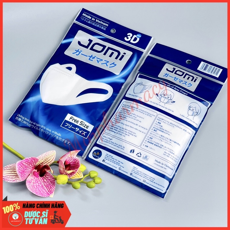 Khẩu Trang Jomi 3D mask Ngăn Khói Bụi &amp; Vi Khuẩn (túi 5 Cái) - Minpharmacy