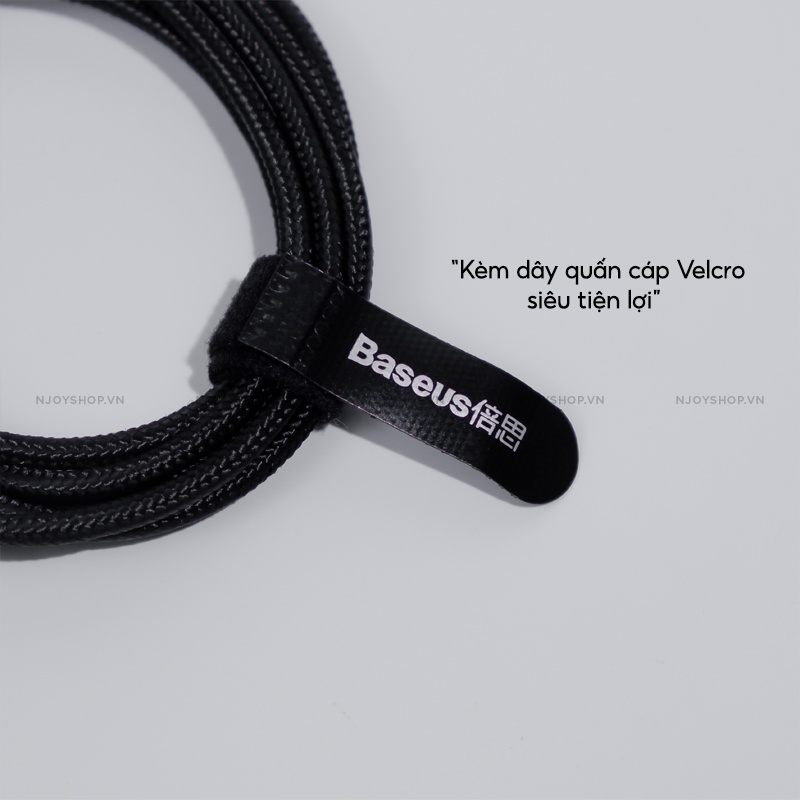 Cáp Sạc Nhanh Có Đèn Led Baseus Horizontal 2.4a Dây Bện Nylon Độ Dài 1m/2m Cho 6 6s 7 Plus 8 Plus Xs Max Xr