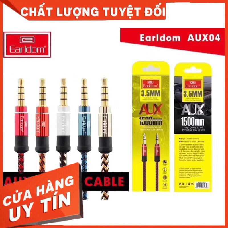 Dây cáp âm thanh AUX-04 Earldom Jack Kết Nối Chân 3.5 Lấy Âm Thanh Video Audio Lấy Nhạc Ra Loa Oto