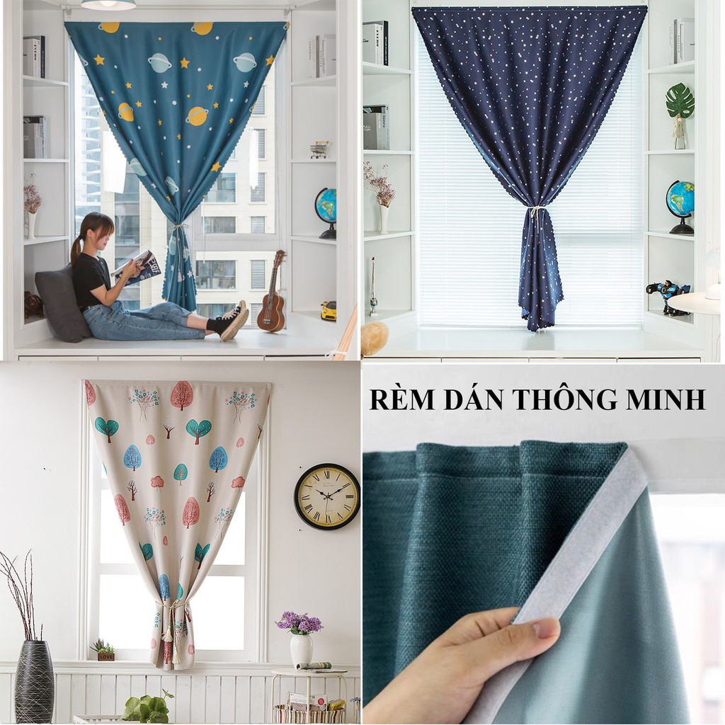 Rèm cửa sổ phòng ngủ chống nắng cao cấp, màn vải treo tường trang trí decor cửa chính nhiều mẫu mới