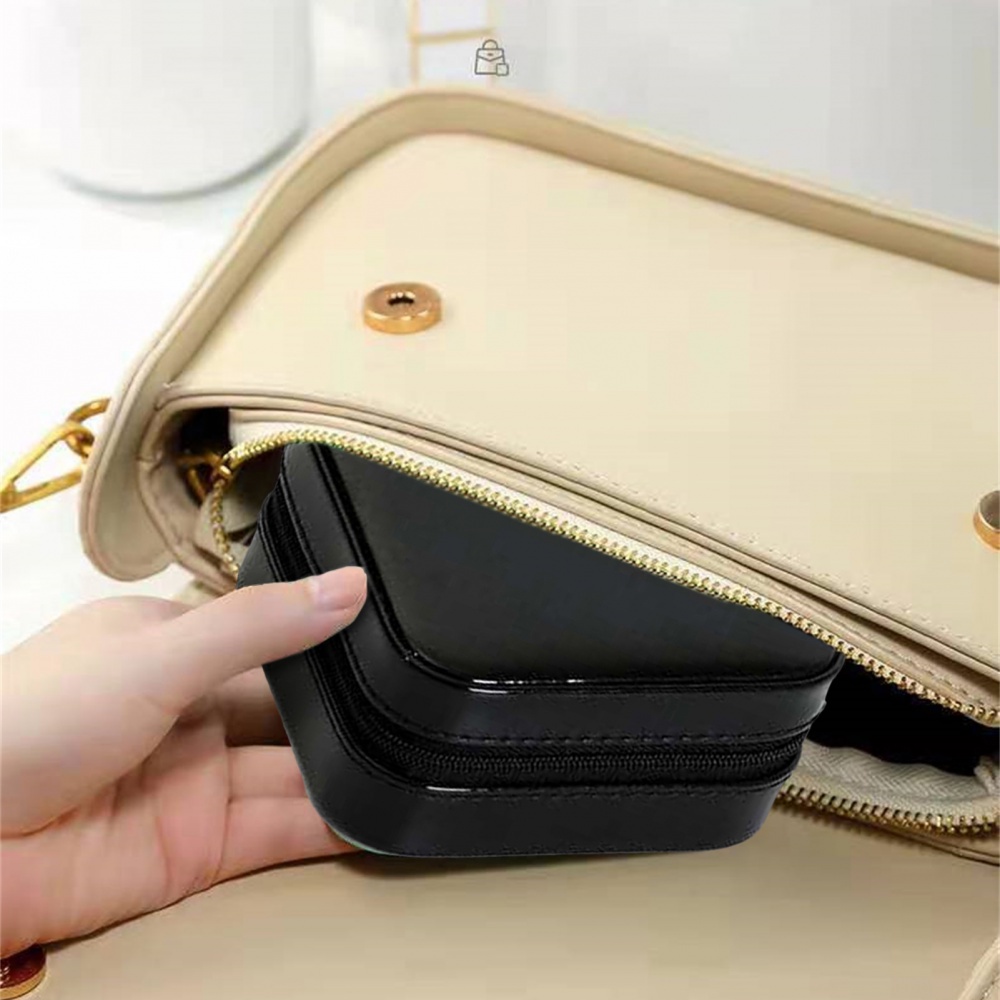 Hộp Đựng Trang Sức Bằng Da PU Có Khóa Kéo Tiện Dụng Ốp