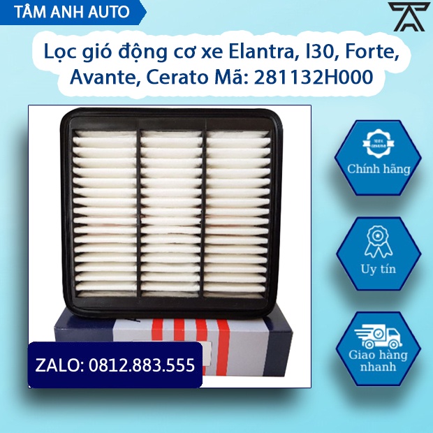 [Sỉ-Lẻ] Lọc gió động cơ xe Elantra, I30, Forte, Avante, Cerato (Mã: 281132H000)
