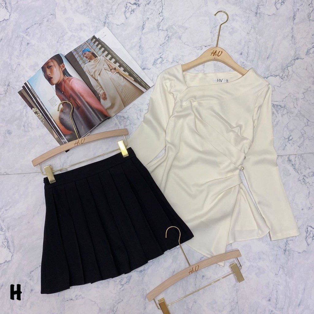 Áo nữ xinh tay phồng kết hạt lệch vai sang chảnh [KÈM ẢNH THẬT] | BigBuy360 - bigbuy360.vn