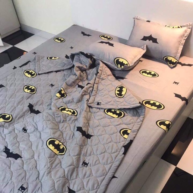 set chăn ga gối batman
