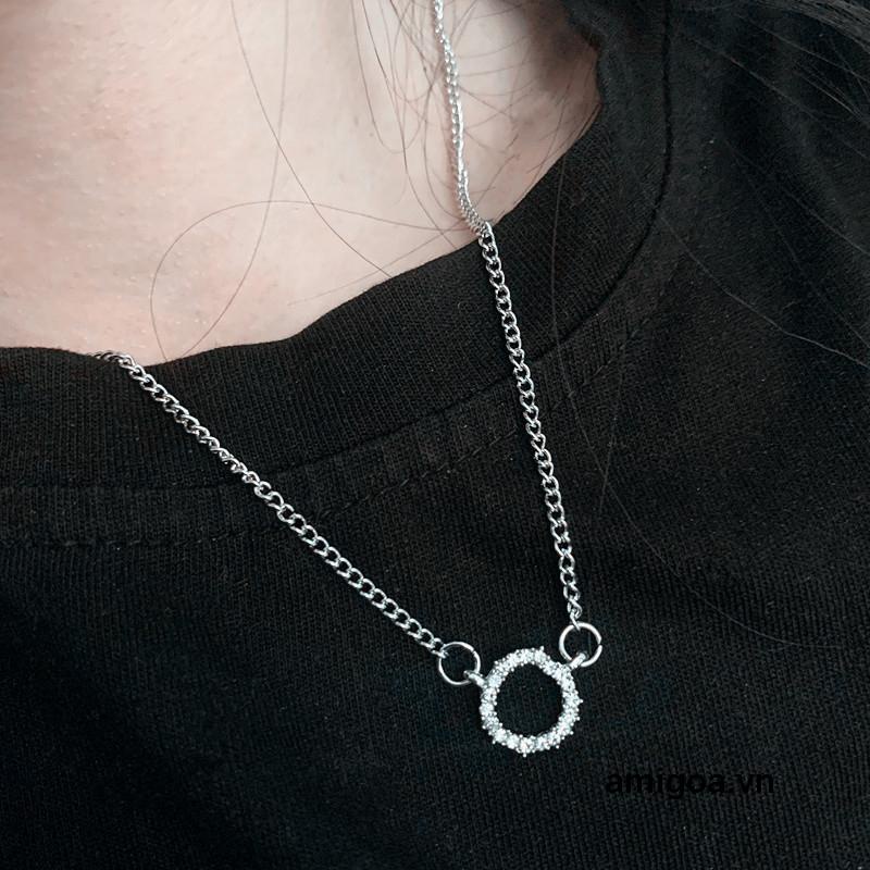 ✨✨Dây chuyền mặt tròn đính đá phong cách Hàn Quốc