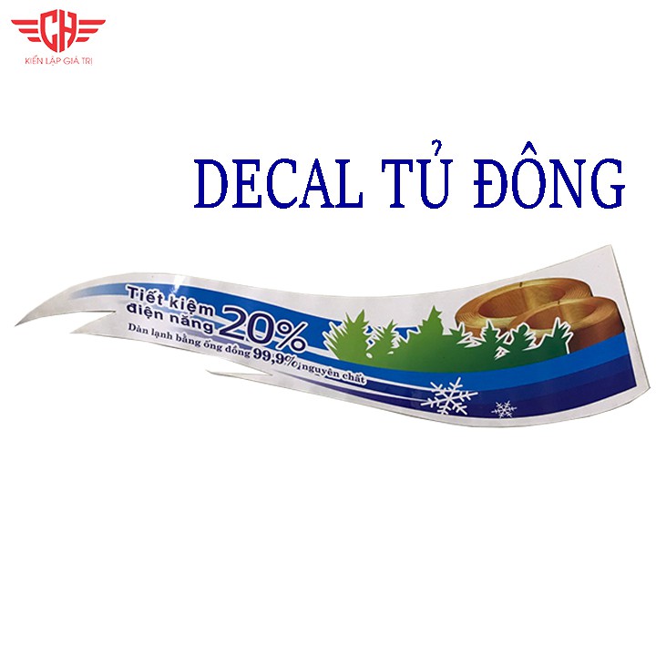 TEM DECAL dán tủ đông nhiều mẫu - tem dán tủ kem mẫu lớn