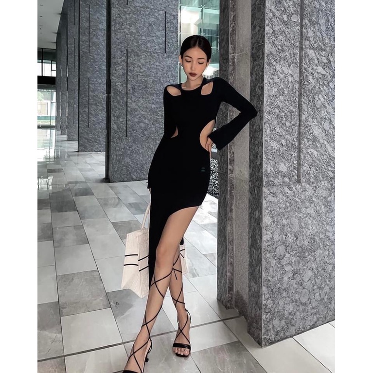 Đầm Body Xẻ Tà Khoét Hai Bên Hở Eo