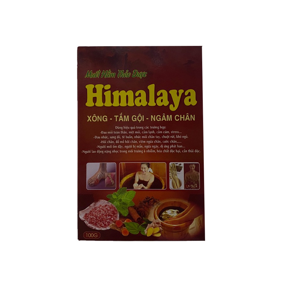 Muối Hầm Thảo Dược Himalaya - Xông, Tắm Gội, Ngâm Chân - Hộp 100g