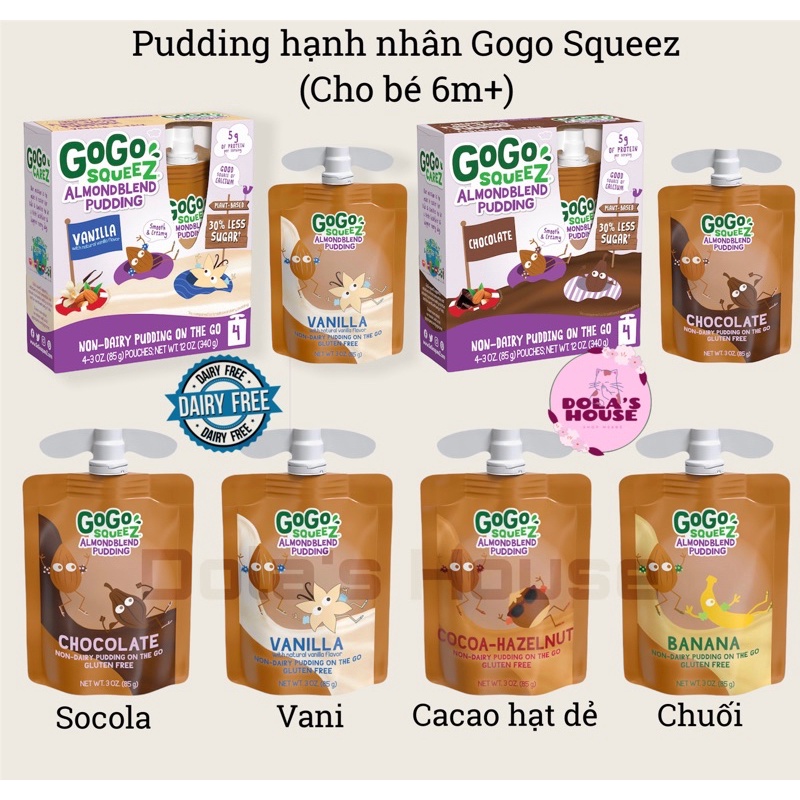 PUDDING HẠNH NHÂN GOGO SQUEEZ THUẦN CHAY