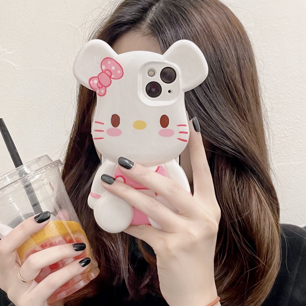 Ốp Điện Thoại tpu Họa Tiết Hello Kitty 3D Dễ Thương Cho iphone x/xs max 11 proamx 12 proamx 13 proamx