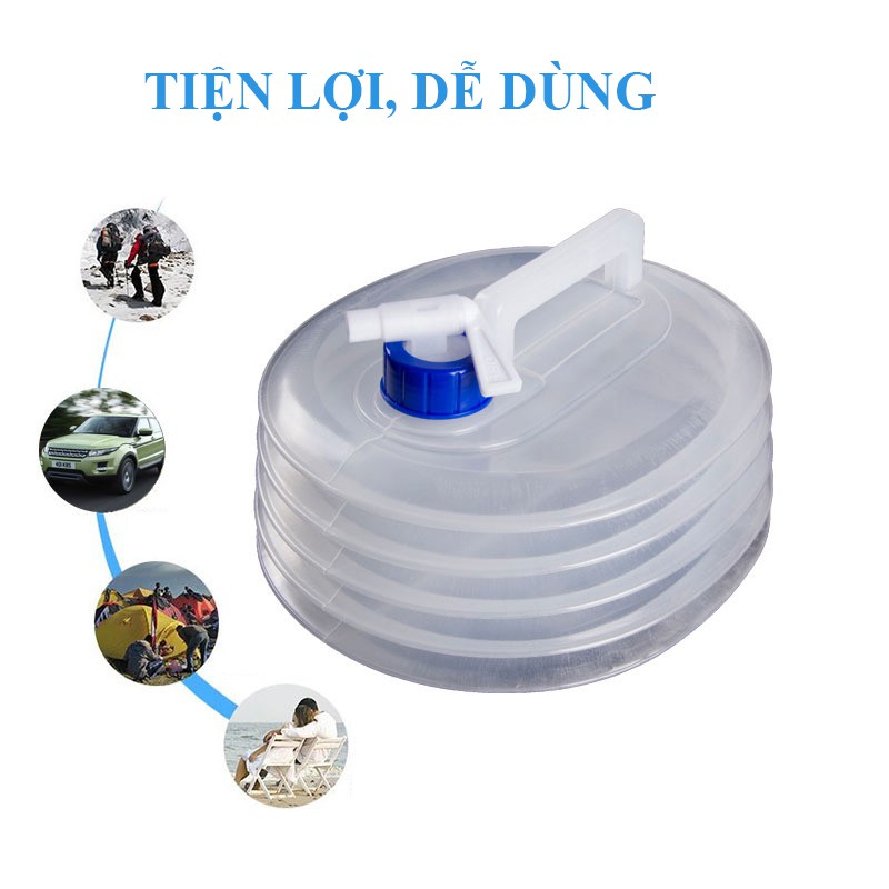 Can đựng nước gấp gọn làm từ nhụa PE cao cấp dùng cho các chuyến đi du lịch, dã ngoại tiện lợi hơn | BigBuy360 - bigbuy360.vn