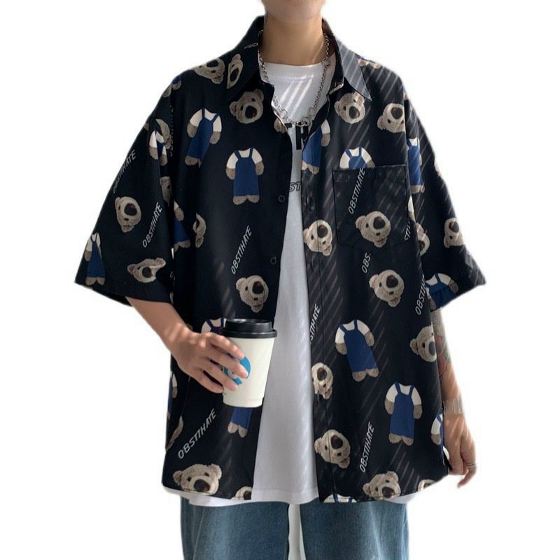 Áo sơ mi nam ngắn tay form rộng phong cách Hàn Quốc chuẩn Unisex chất voan lụa mềm mịn thoáng mát bao đẹpCheapShop