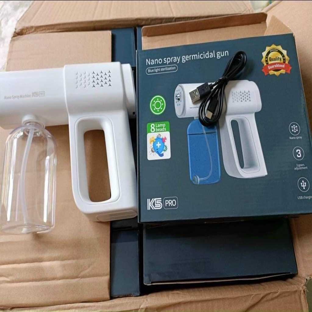 Máy Xịt Khử Khuẩn Cầm Tay,Phun Khử Trùng,Súng Khử Khuẩn công nghệ Nano Tia UV cao cấp,Máy K5 Pro,Tặng kèm dây sạc Type C