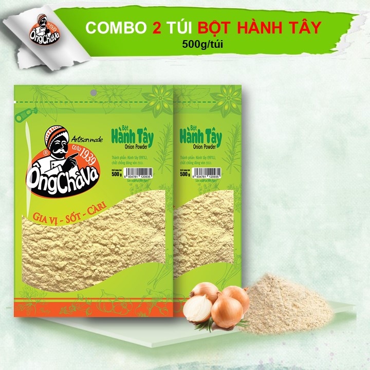 Combo 2 Túi Bột Hành Tây Ông Chà Và 500gram (Onion powder)