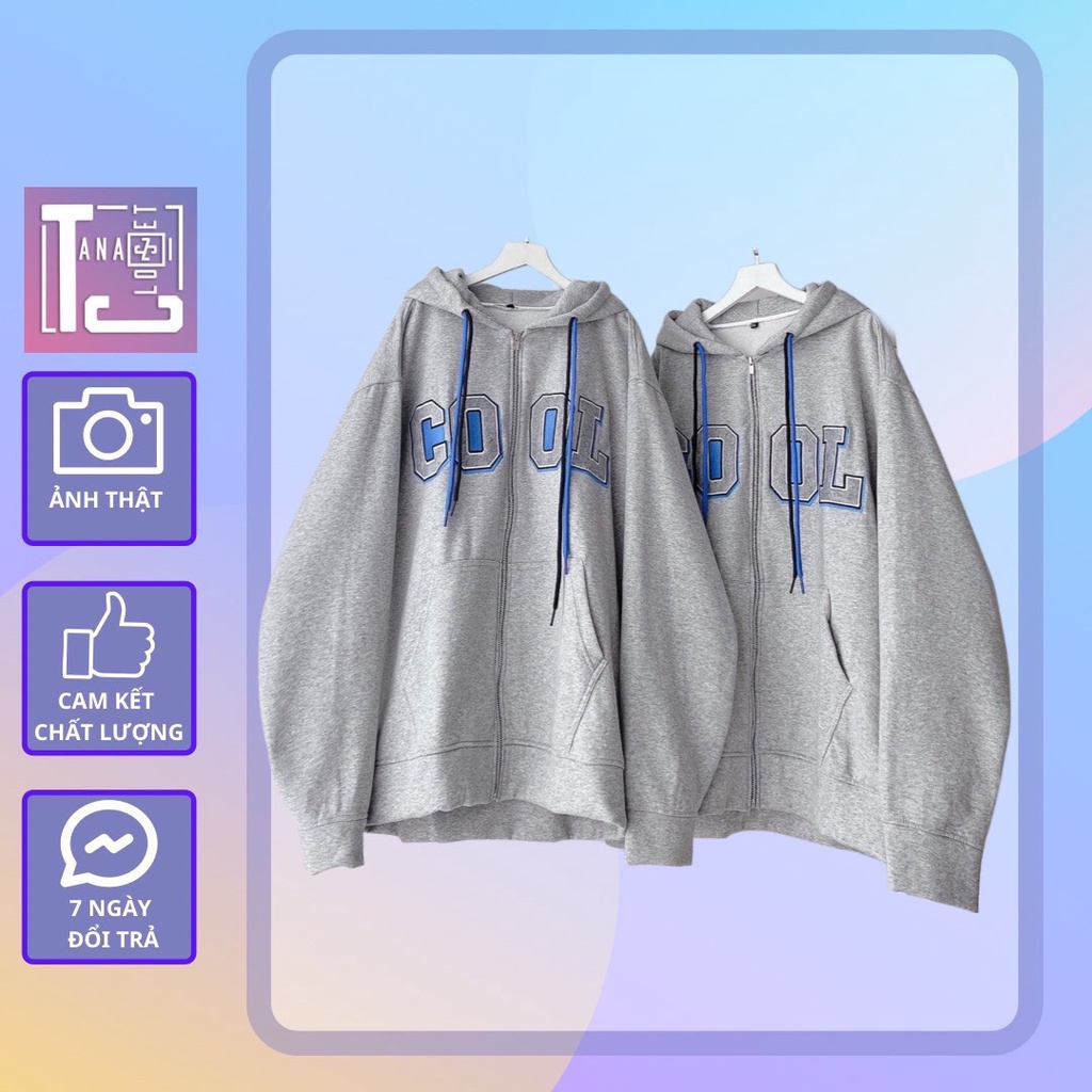 [sẵn]Áo khoác tay dài form rộng chữ Cool (ảnh thật tại shop) Tanazi Closet