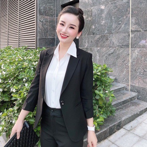 Áo vest công sở loại 1 cúc tay lỡ cao cấp | BigBuy360 - bigbuy360.vn